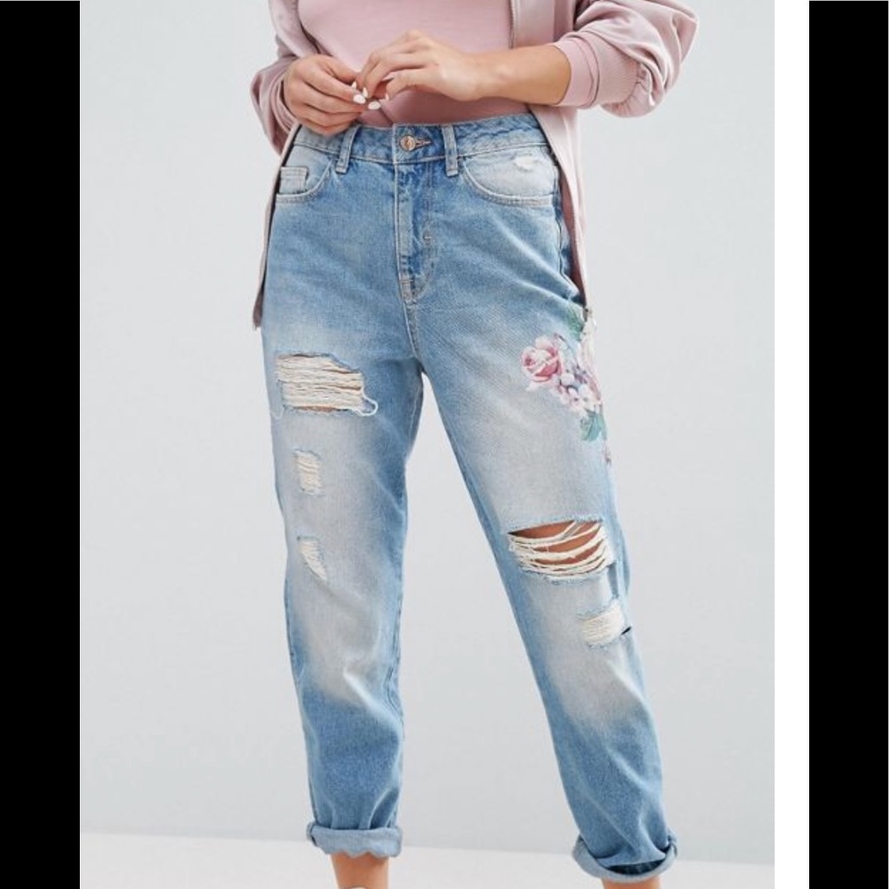 New Look floral mom jeans